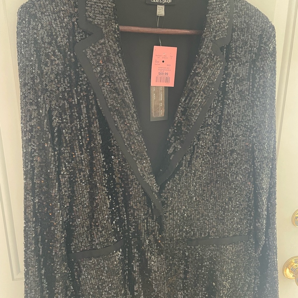 Cable & Gauge Black Sequin Blazer